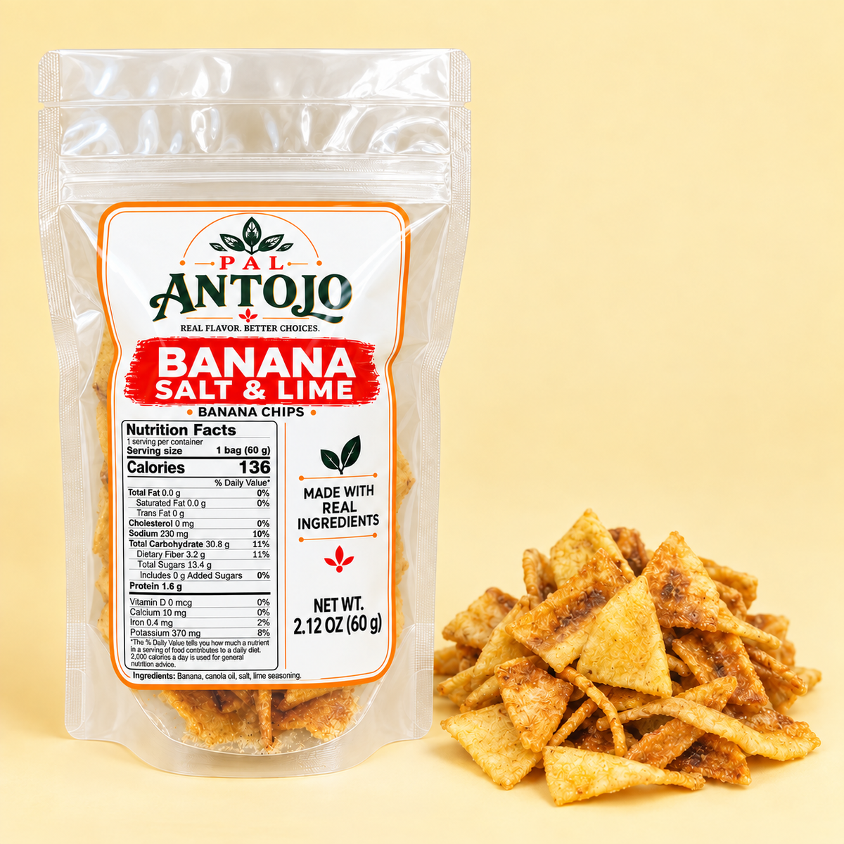Pal Antojo Banana Salt & Lime Chips 60g